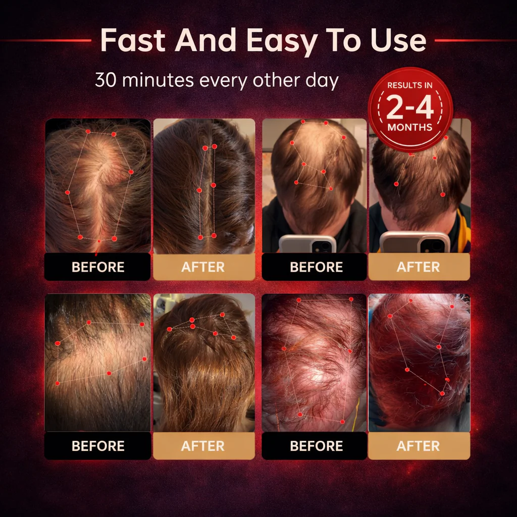 ✨Red Light Therapy Cap, USB Rechargeable Portable Hair Regrowth Cap, Travel Friendly Hair Care Gift for Men & Women💆‍♂️💆‍♀️-FO