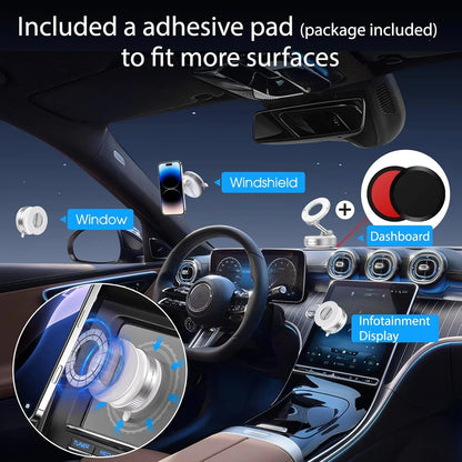 🎁[2026] 360° Vacuum Magnetic Car Mount, Ultra-Stable MagSafe Phone Holder for Dash & Windshield, Fits All Phones & Heavy Cases-BP