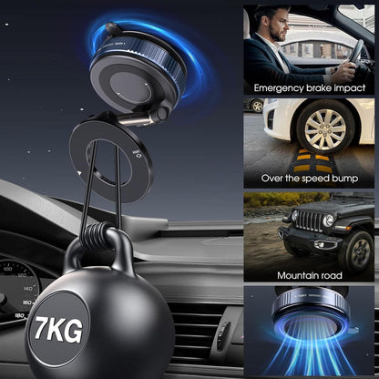 🎁[2026] 360° Vacuum Magnetic Car Mount, Ultra-Stable MagSafe Phone Holder for Dash & Windshield, Fits All Phones & Heavy Cases-BP