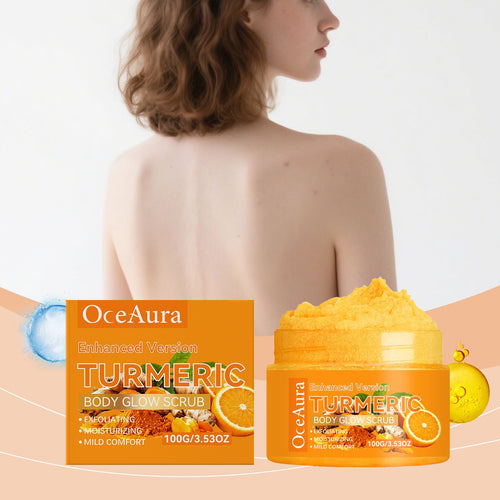 🔥OceAuraTM Enhanced Turmeric Body Glow Scrub🎁 - Natural Exfoliating & Skin Brightening for Dark Spots, Acne, and Smooth Skin-BP