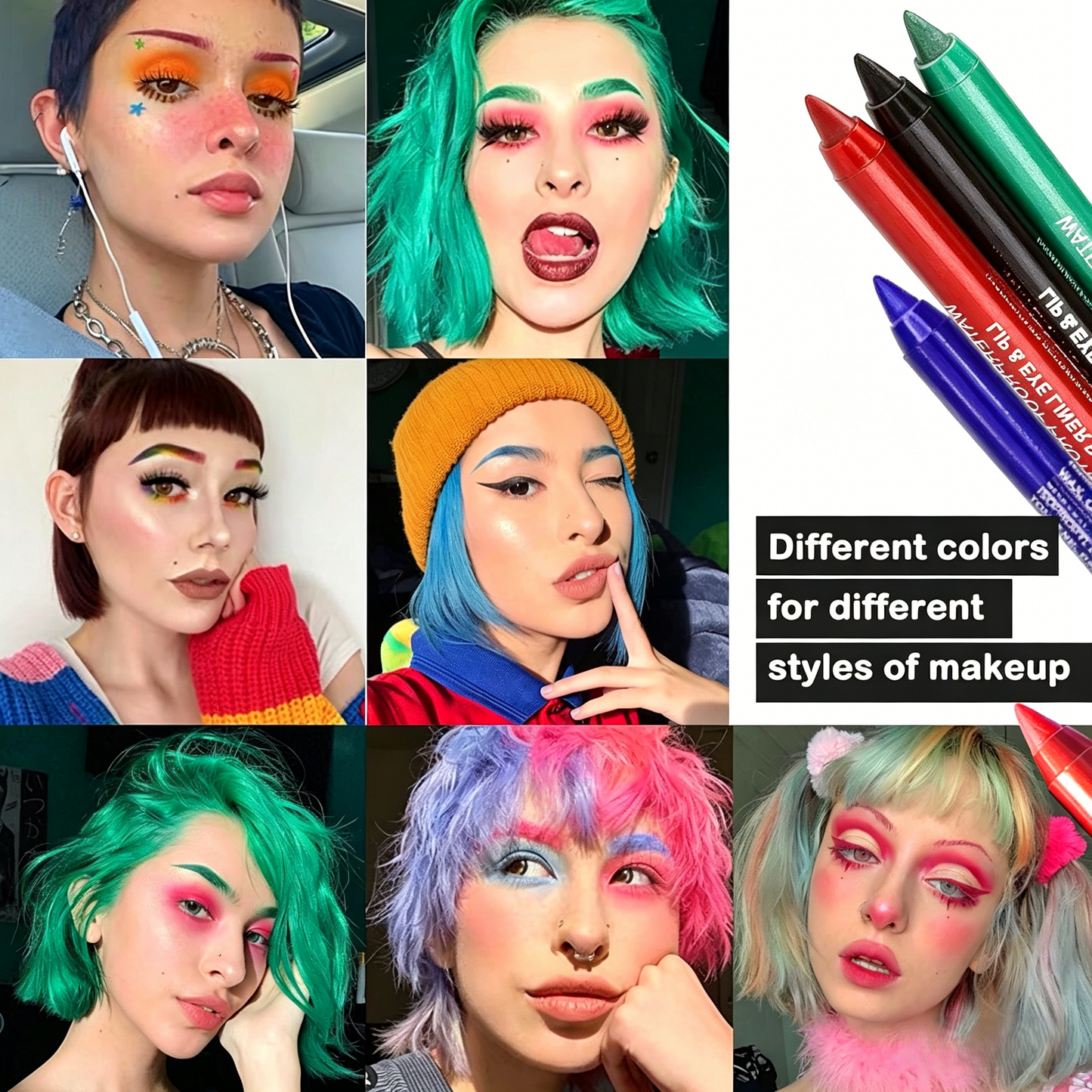 10 Colorful Gel Eyeliner Pens 🌈 Waterproof, Smooth & Long-Lasting-EV