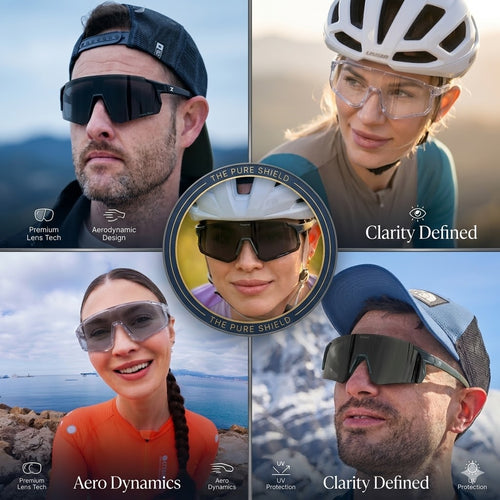 🕶️Day & Night Professional Cycling Goggles — Photochromic, Windproof & Sandproof, for Marathon, Outdoor, Bike, Hiking & Night Riding-EQ