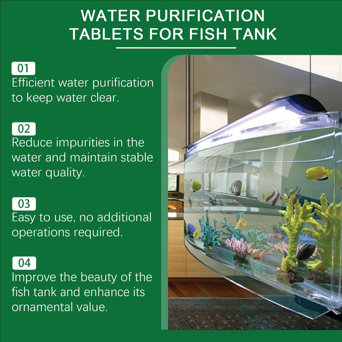 🌊 Water Clarifier Purification Tablets — Clears Cloudy, Green & Murky Water Fast | Safe for Fish Tanks, Ponds & Aquariums | Non-Toxic & Long-Lasting Formula 💧-&F
