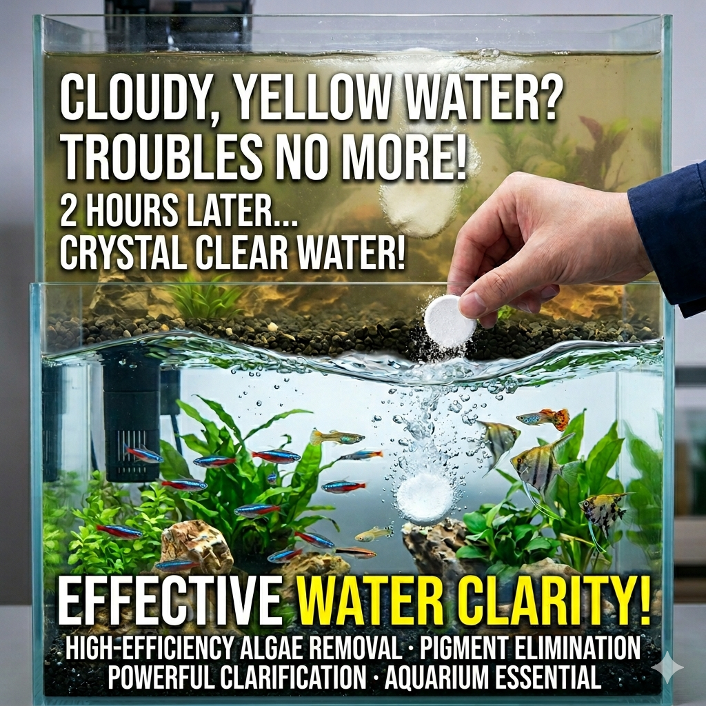 🏆Crystal Clear Aquarium Water Clarifier Tablets🐟 - Professional Fish Tank Cleaner for Cloudy Water, Odor Removal & Algae Control - Fish & Plant Safe🎁-LP