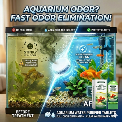 🏆Crystal Clear Aquarium Water Clarifier Tablets🐟 - Professional Fish Tank Cleaner for Cloudy Water, Odor Removal & Algae Control - Fish & Plant Safe🎁-LP