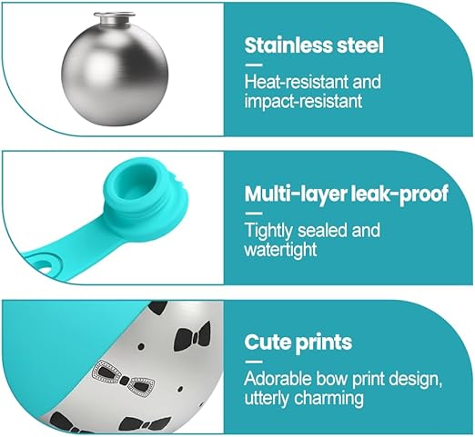 Stainless Steel Spherical Pet Water Bottle | 10oz Leak-Proof Portable Travel Dispenser with Foldable Silicone Bowl for Small & Medium Dogs.-&F