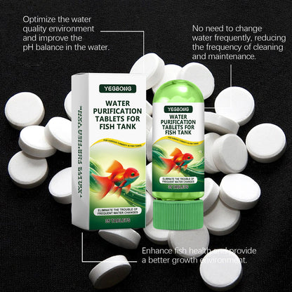 🌊 Water Clarifier Purification Tablets — Clears Cloudy, Green & Murky Water Fast | Safe for Fish Tanks, Ponds & Aquariums | Non-Toxic & Long-Lasting Formula 💧-&F