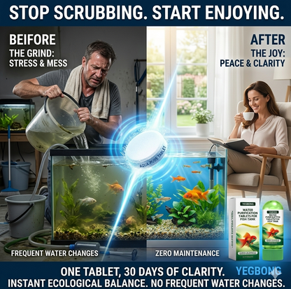 🏆Crystal Clear Aquarium Water Clarifier Tablets🐟 - Professional Fish Tank Cleaner for Cloudy Water, Odor Removal & Algae Control - Fish & Plant Safe🎁-LP