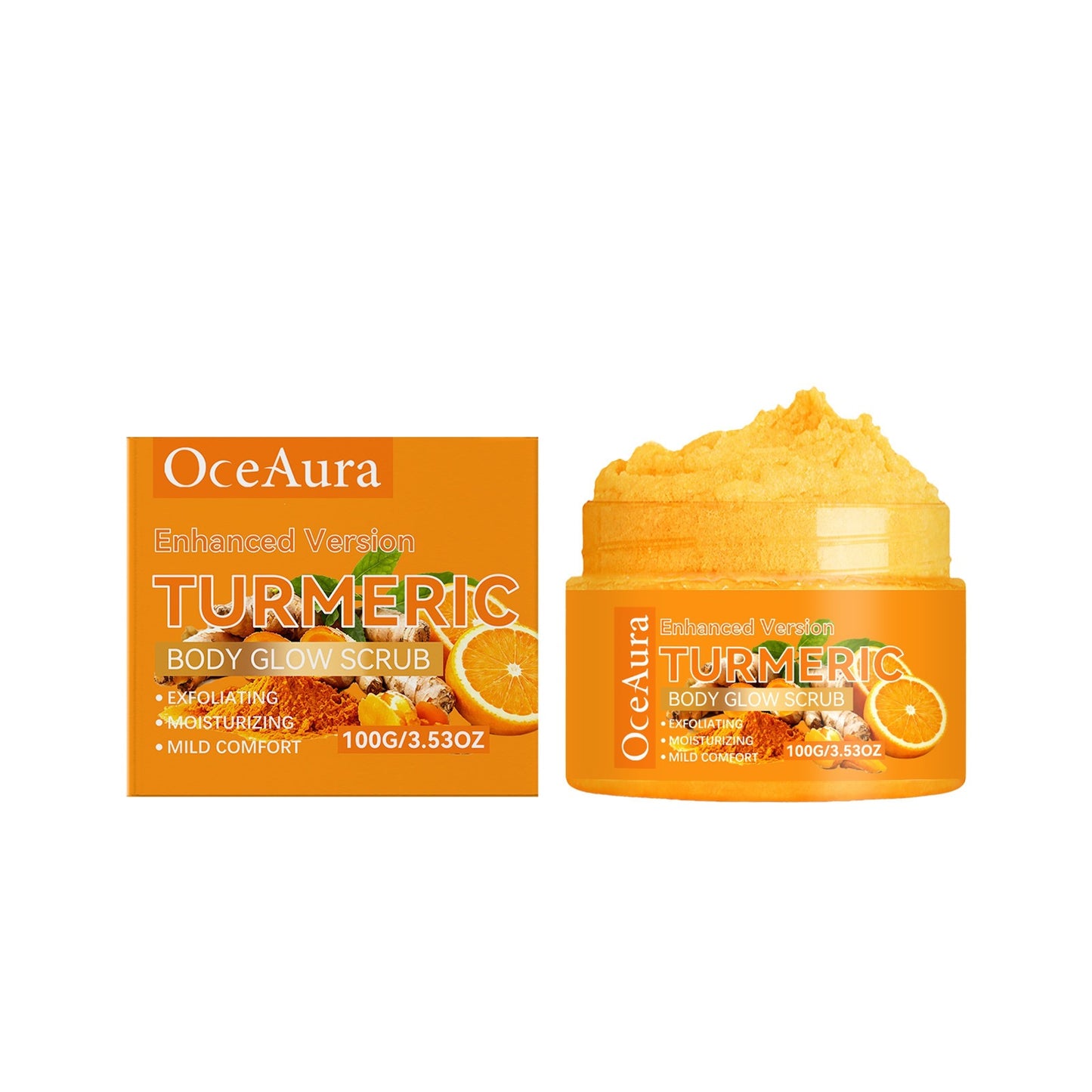🔥OceAuraTM Enhanced Turmeric Body Glow Scrub🎁 - Natural Exfoliating & Skin Brightening for Dark Spots, Acne, and Smooth Skin-BP