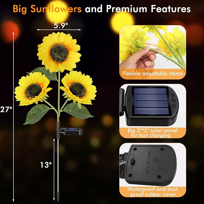 🌻🌞Enchanted Solar Sunflowers: 🌻Create a Dreamy Glowing Oasis in Your Backyard-BP