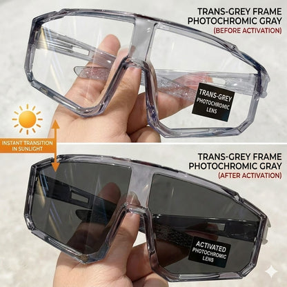 🕶️Day & Night Professional Cycling Goggles — Photochromic, Windproof & Sandproof, for Marathon, Outdoor, Bike, Hiking & Night Riding-EQ