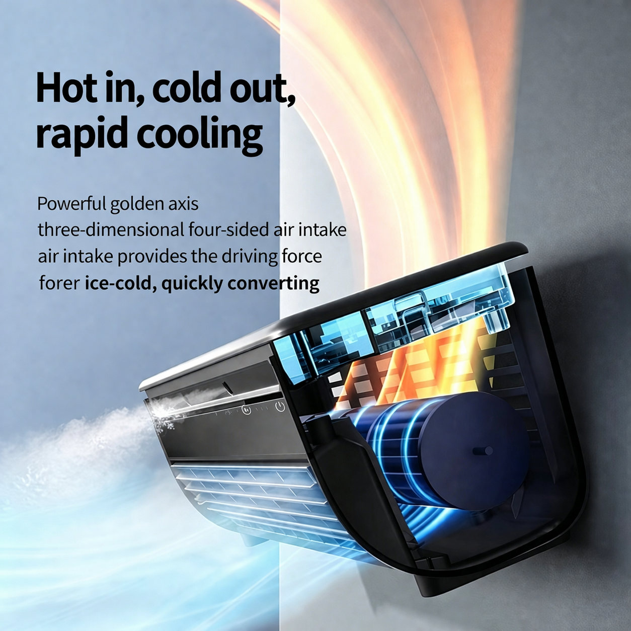 ❄️ Ice Mist Cooling Fan Wall-Mounted Mini Air Conditioner | No Drill, Powerful Airflow 💨-FO