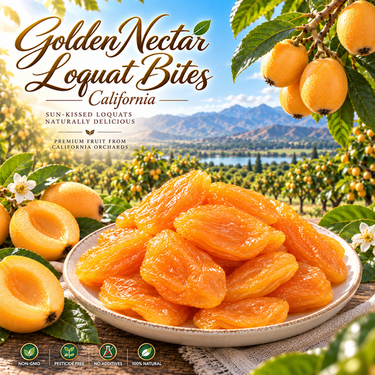 GoldenNectar™ Sun-Dried Loquat Bites 100% Raw & Natural • Hand-Picked California Loquats • Throat & Lung Support-EV