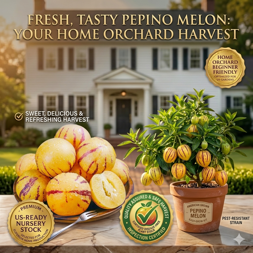 🌱Exotic Pepino Melon Collection: 🌿The Sweet Fusion of Pear & Honeydew | Premium High-Yield Variety for Home Gardens-BP